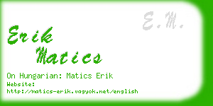 erik matics business card